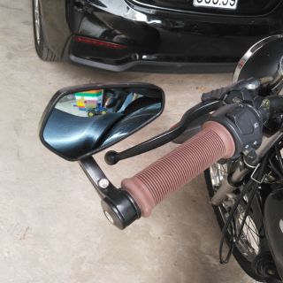 Gương gù 5 cạnh gương oval lắp GD110 YB125 Husky125