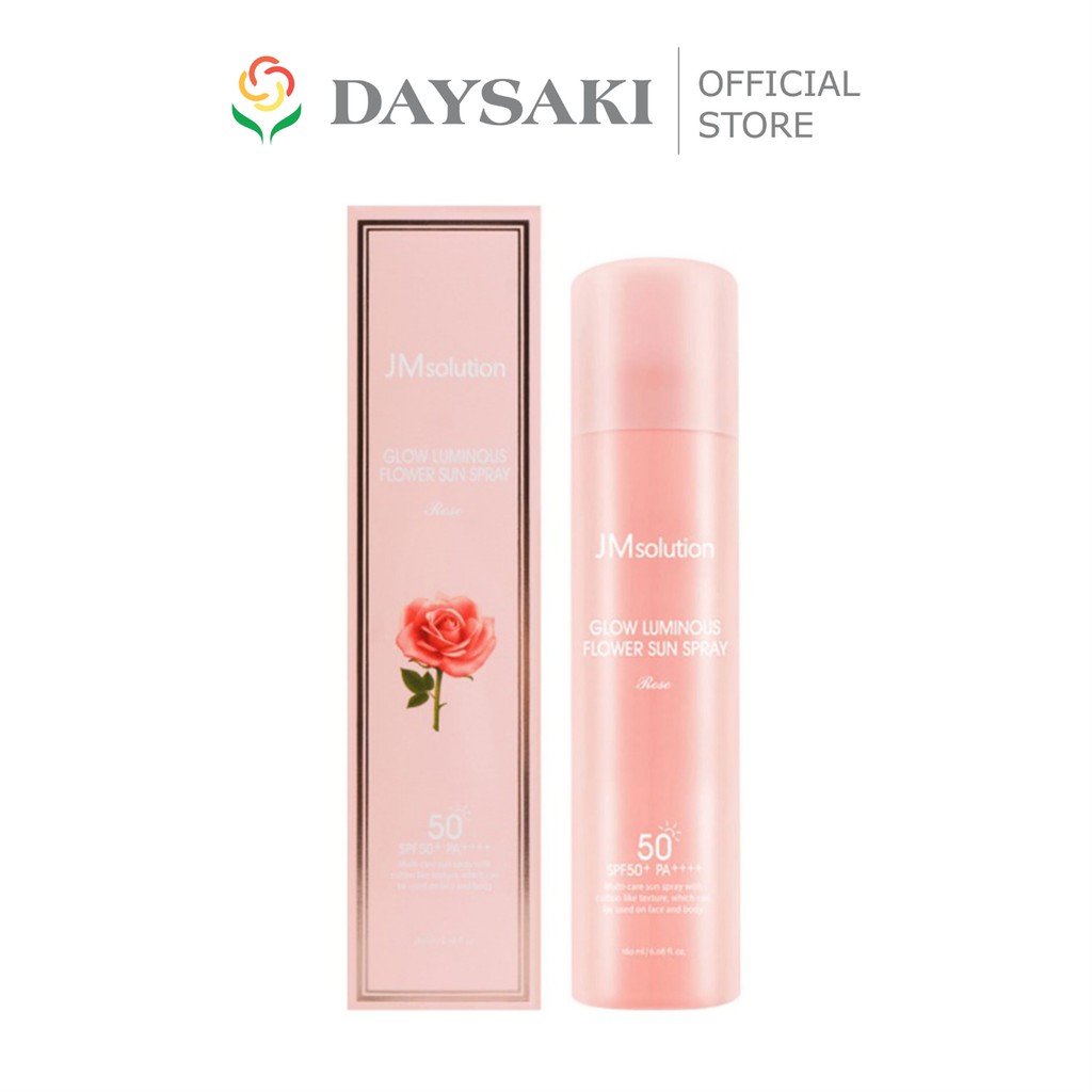 JMSolution Xịt Chống Nắng Toàn Thân Chiết Xuất Hoa Hồng Glow Luminous Flower Sun Spray SPF50+ PA++++ 180ml