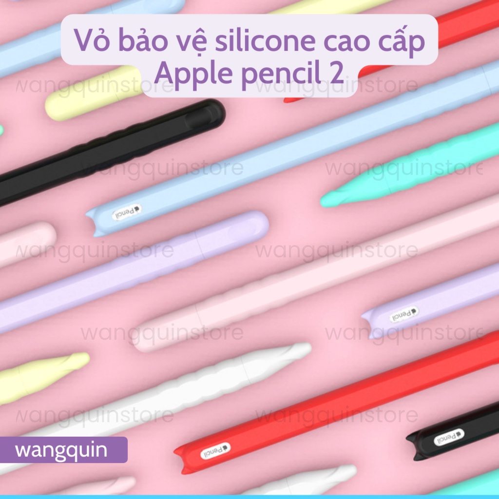 Sẵn VN - Vỏ bao ốp silicon tai mèo tai thỏ, case cho Apple Pencil 2 - Vỏ bọc bảo vệ bút cảm ứng cao cấp siêu mỏng đủ màu