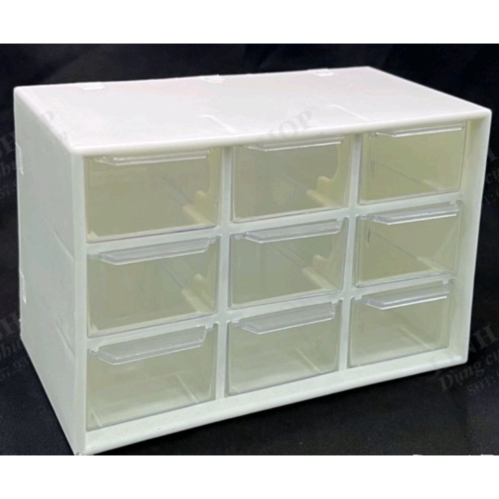 Tủ nhựa mini 9 ngăn, hộp nhựa mini đựng đồ 9 ngăn, tủ 9 ngăn nhỏ mini, hộp đựng đồ phun xăm