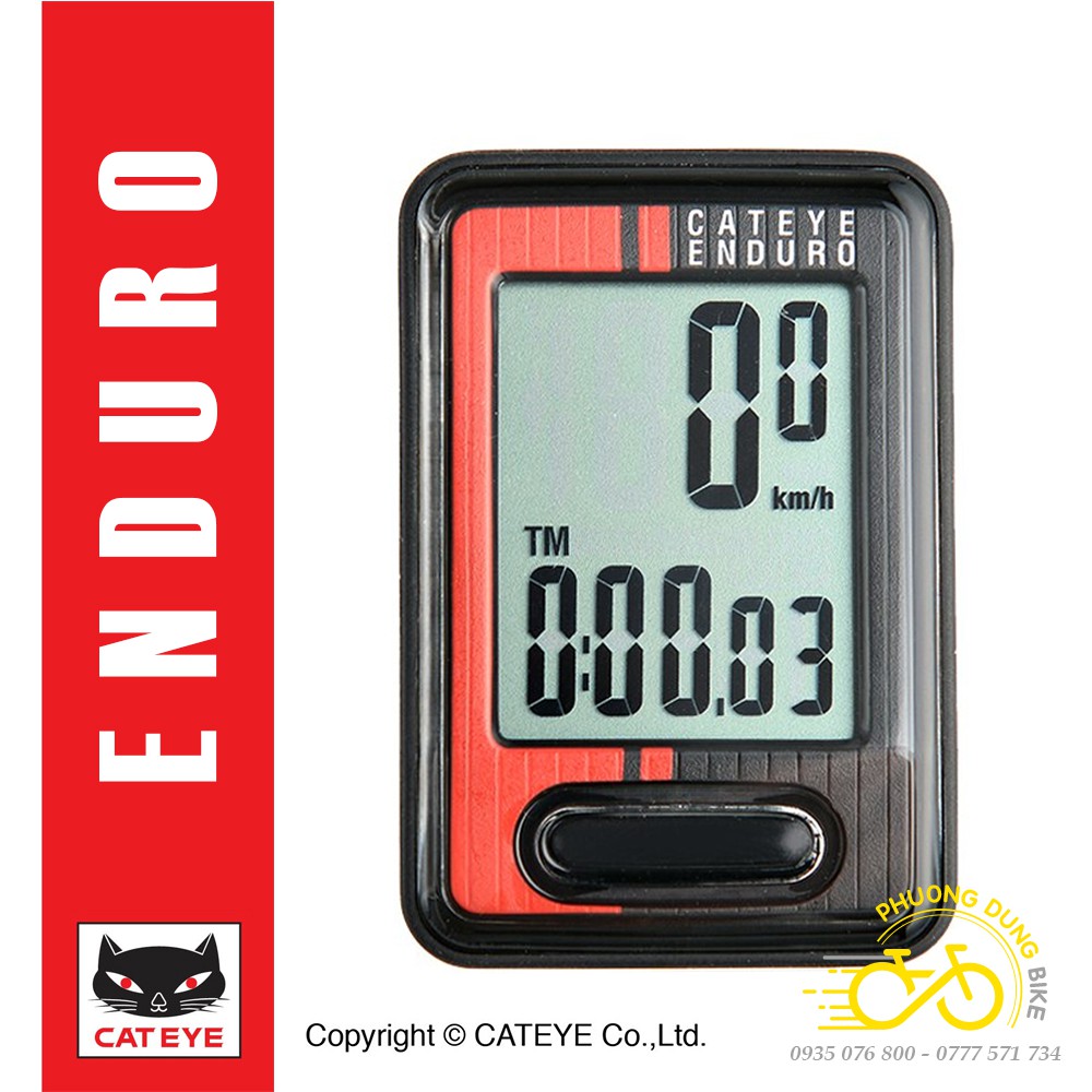 Đồng hồ đo tốc độ xe đạp có dây Cateye Enduro CC-ED400