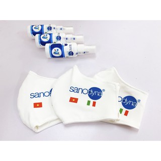 Khẩu trang vải kháng khuẩn thương hiệu Sanodyna 100% Cotton