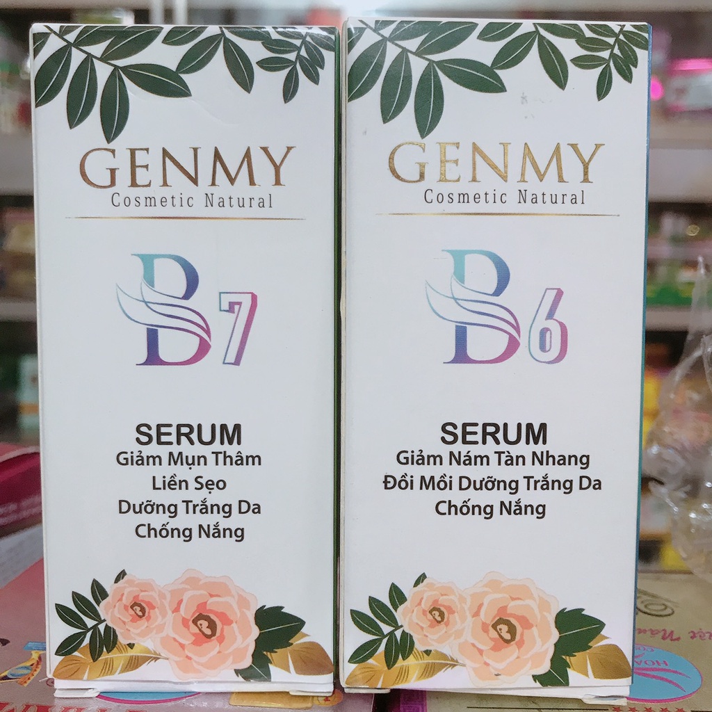 Serum Genmy B6, B7, B8, B9 30ml dưỡng trắng da ngừa mụn nám se khít lỗ chân lông