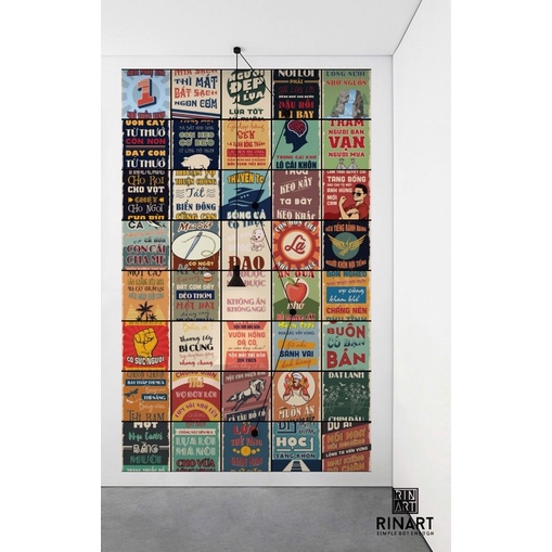 DECAL POSTER DÁN TƯỜNG TRANG TRÍ CỬA HÀNG/CAFE CỔ ĐIỂN VINTAGE