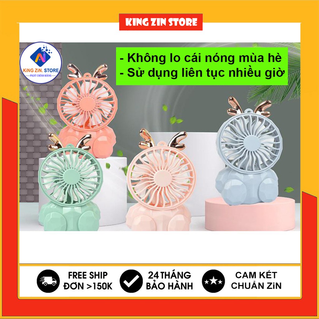 Quạt mini tích điện cầm tay chính hãng DianDi - Hình thú dễ thương, pin sạc,quạt điện cầm tay