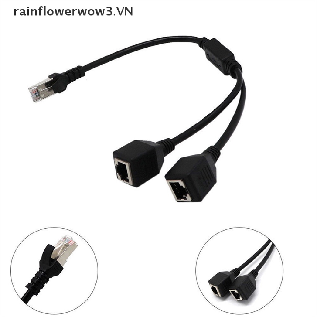 Đầu Nối Tách Dây Cáp Mạng LAN Ethernet RJ45 1 Male Sang 2 Female