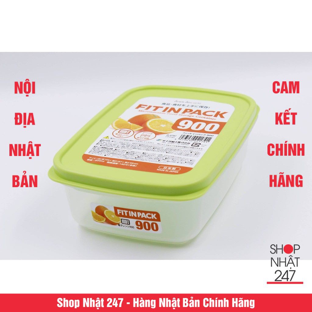 Hộp nhựa đựng thực phẩm Fitin Pack nắp dẻo 900ml - Nội địa Nhật Bản