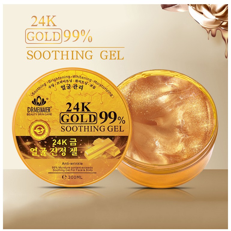 [HŨ LỚN 300G] Mặt nạ ngủ vàng 24k chống lão hóa dưỡng ẩm 24K Gold 99% Smoothing Gel