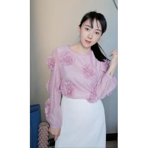 Áo sơ mi hoa nổi