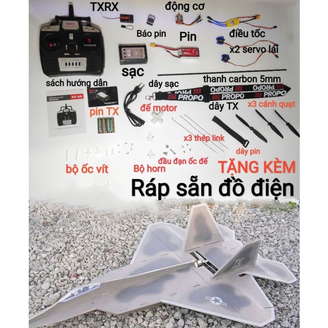 Combo đầy đủ F22v2 2 lớp cánh về chỉ việc bay