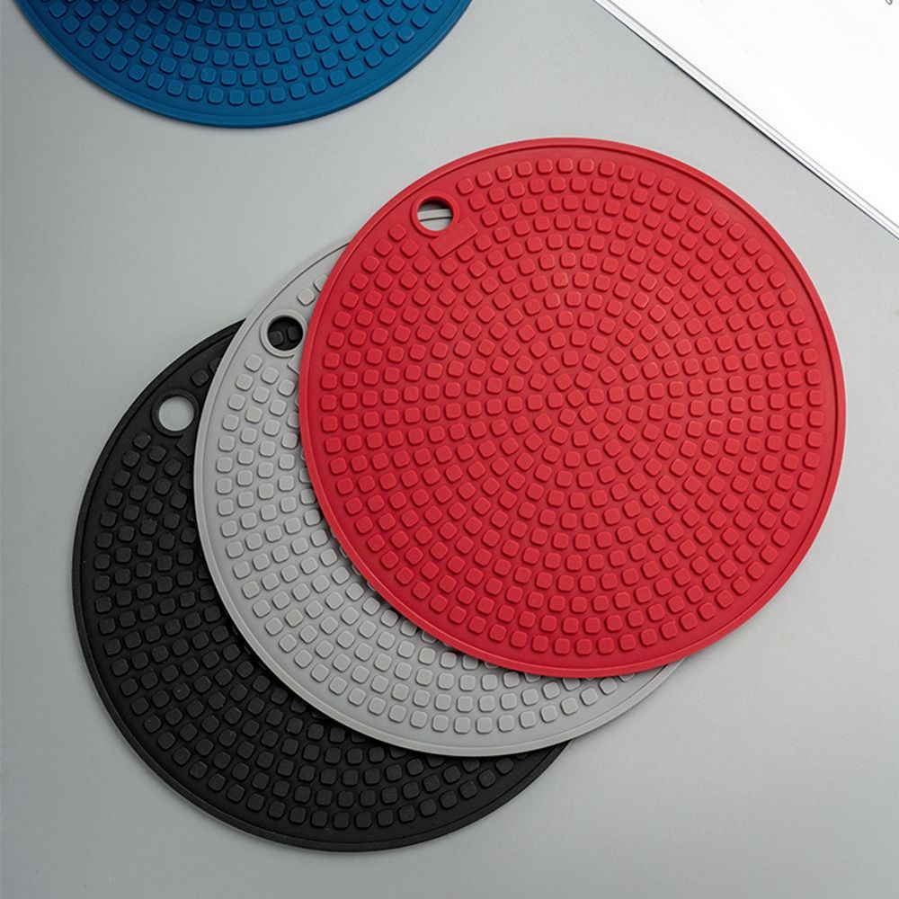 Đế lót nồi bằng silicon chịu nhiệt chống trượt hình tròn họa tiết vân tổ ong nhiều màu sắc