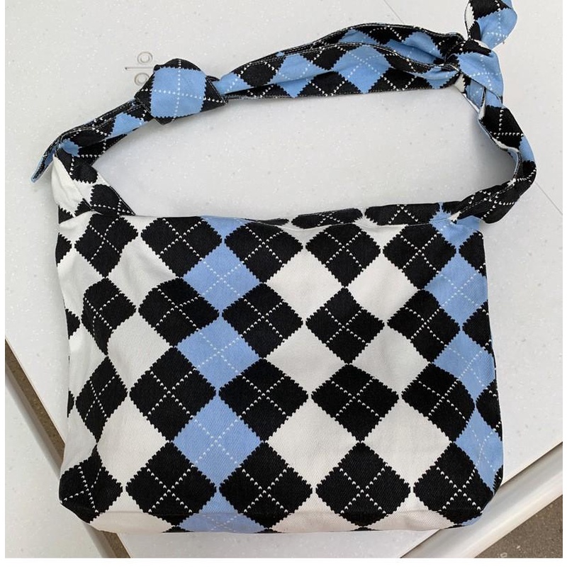Túi tote đeo chéo nam nữ caro vải canvas phong cách ulzzang unisex đi học đi chơi - XUONGMAITNT