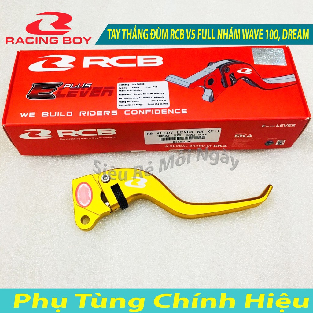 TAY THẮNG ĐÙM RCB V5 FULL NHÁM dùng DREAM, WAVE 100 đời đầu Đen, Đỏ, Bạc, Vàng, Xanh