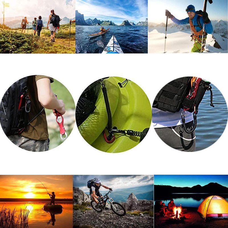 Móc Khóa Dây Thừng Leo Núi Bằng Hợp Kim Nhôm Chống Thất Lạc Đa Năng