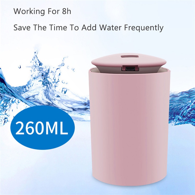 Máy phun sương tạo độ ẩm cho phòng ngủ và bàn làm việc, phun sương cấp ẩm đèn led nhiều màu sắc