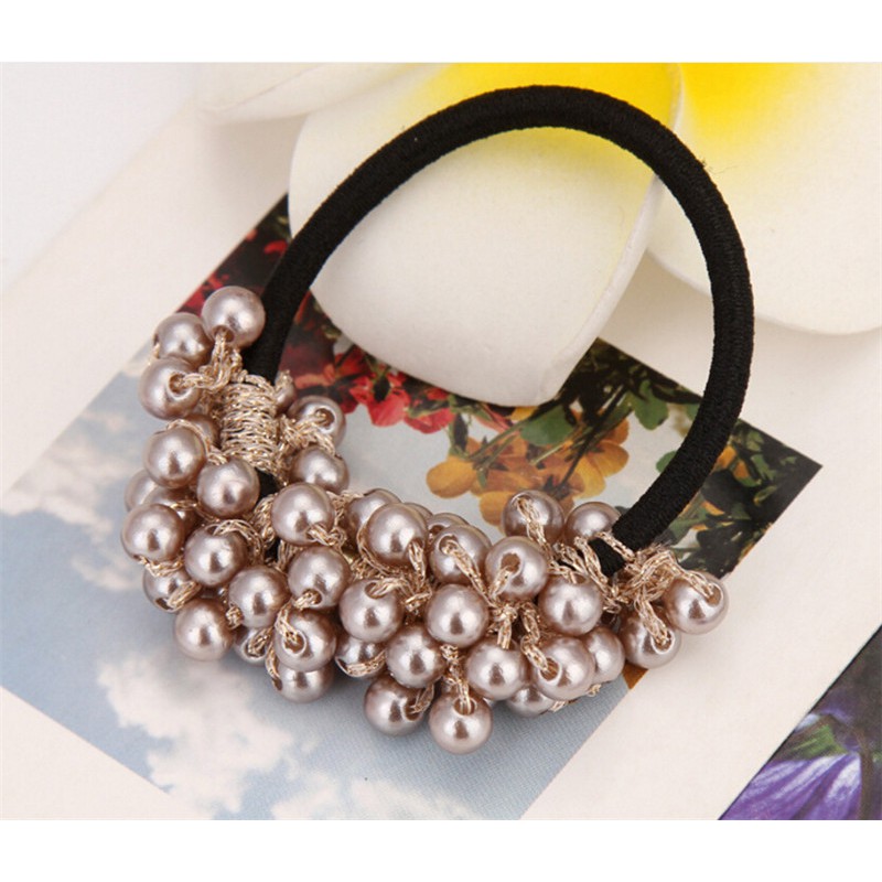 Set 2 Dây Cột Tóc Đính Ngọc Trai Nhân Tạo Thời Trang