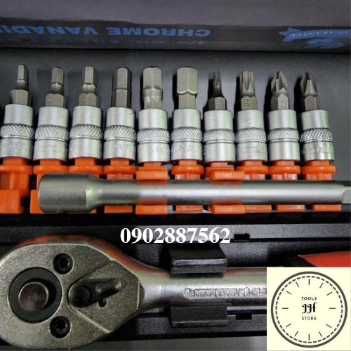bộ tuýp lục giác 12 chi tiết kingtools tiêu chuẩn đức (tuýp lục giác, bake, bông mai)