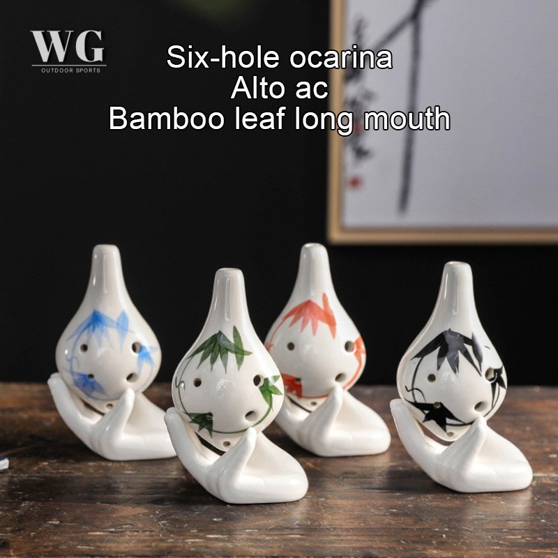 Kèn Ocarina 6 Lỗ Họa Tiết Lá Tre Cho Người Mới Bắt Đầu