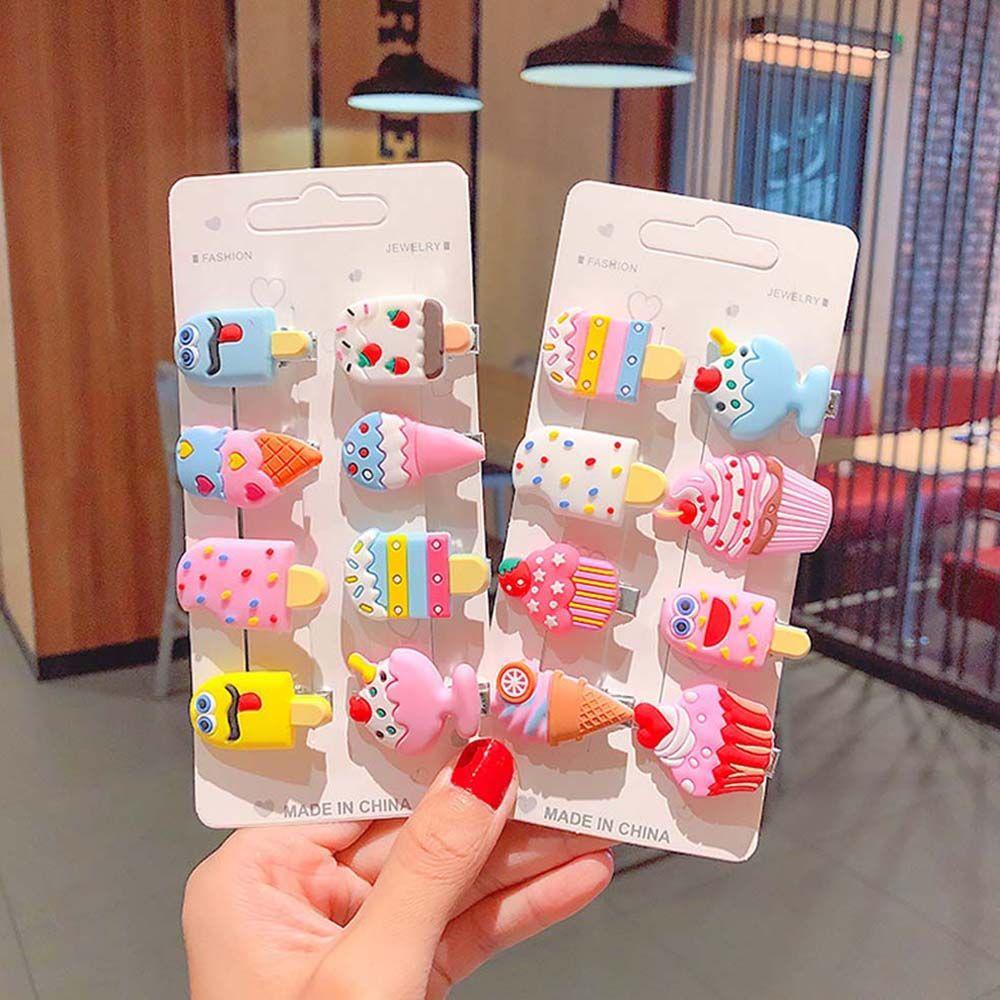 Set 10 Kẹp Tóc Họa Tiết Hoạt Hình Xinh Xắn Cho Bé