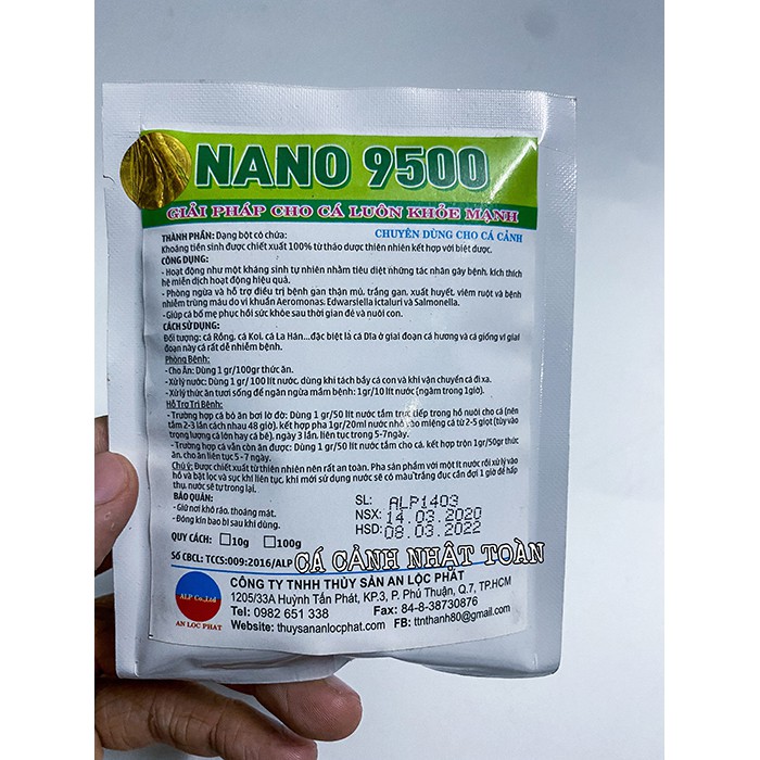 NANO 9500 NGỪA, DƯỠNG VÀ CHỮA BỆNH CHO CÁ 10G AN LỘC PHÁT