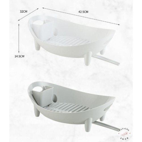 Rổ giá úp bát đĩa thông minh hình chiếc thuyền có khay hứng nước,Đồ dùng nhà bếp thông minh