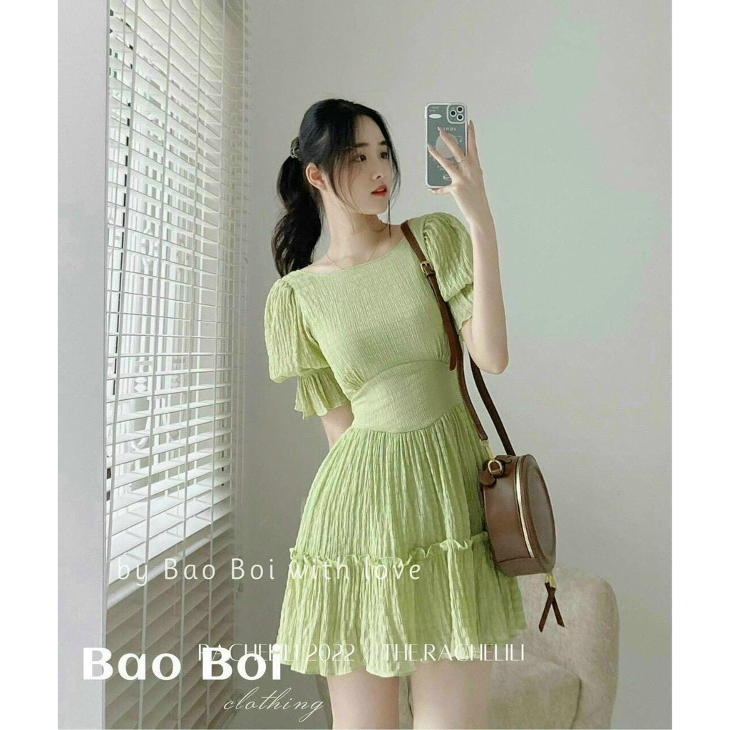 Đầm MOOKING tay phồng thiết kế hở lưng  siêu đẹp  fashionzero - 85225