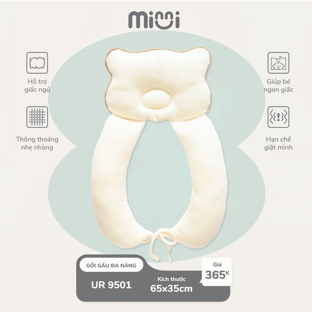 Gối chữ U chống giật mình lật nhào cho bé Ualarogo ruột bông giúp ngủ ngon 9501