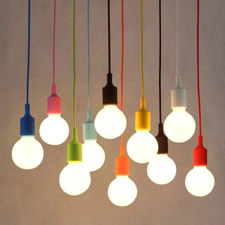 Dây Đui Đèn Trang Trí Thả 1M Nhiều Màu - Đui Đèn Led 1M Bằng Silicone Nhiều Màu Hiện Đại Trẻ Trung