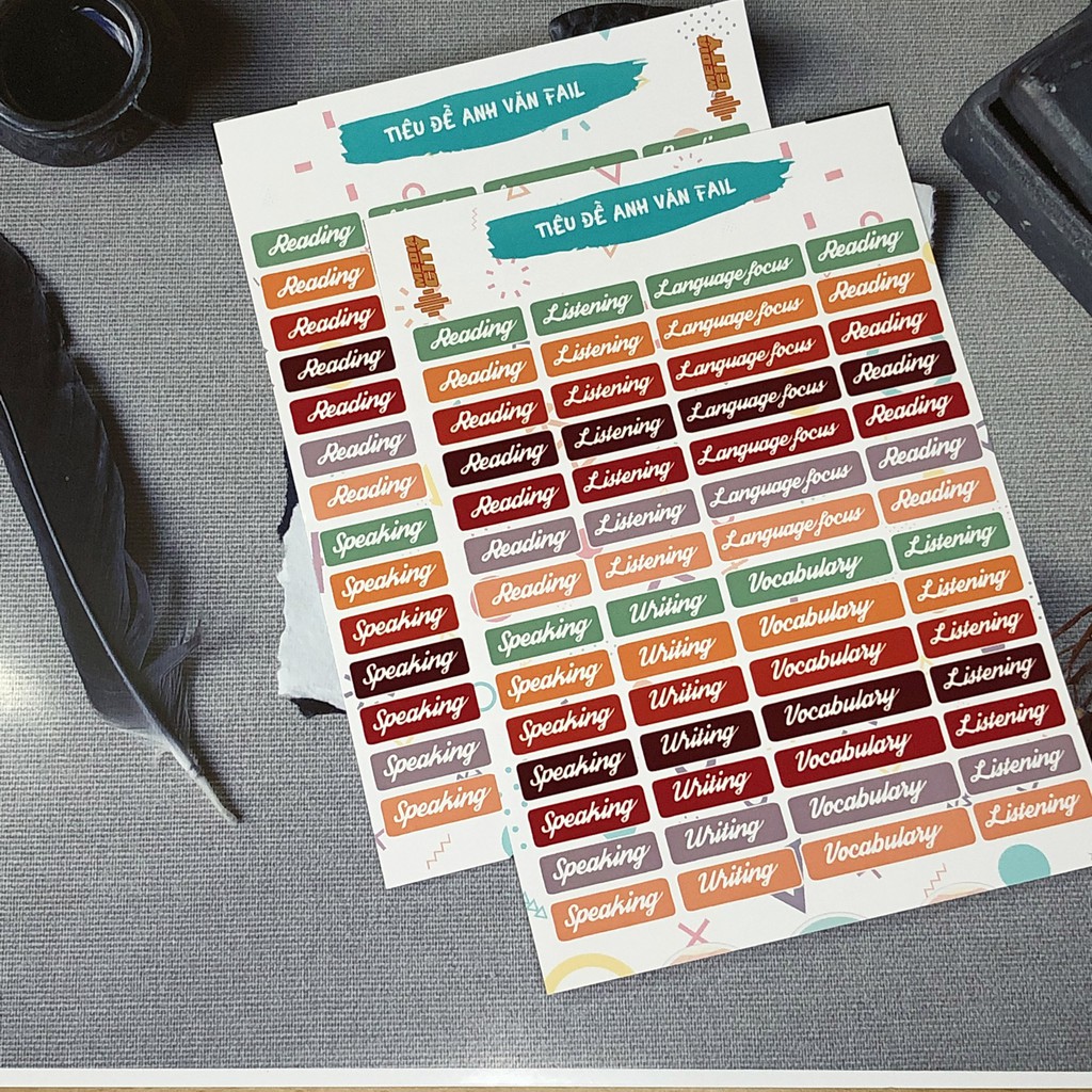 Sticker Đề Mục Anh Văn - Sticker Ham Học