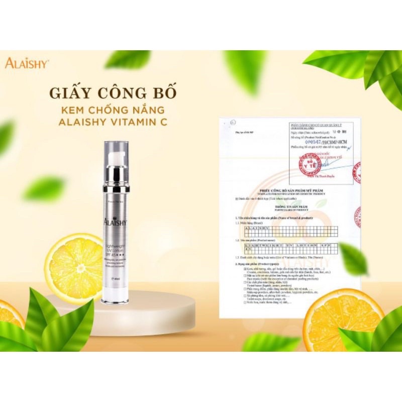 Kem chống nắng Vitamin C nâng tone Spf 45+ PA+++