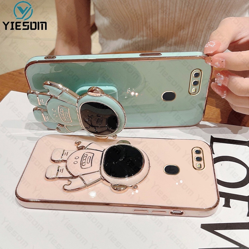 Ốp Điện Thoại Silicon Mềm Có Giá Đỡ Hình Vuông Mạ Sang Trọng Cho OPPO F9 F11 Pro F7 F5 F11 F9 Reno 4 2F 2
