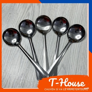 Muỗng inox ăn cơm-muỗng inox ăn soup cán dài