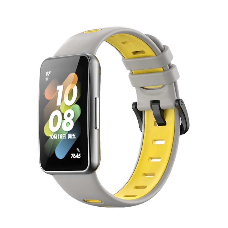 Dây Đeo Silicone Hai Màu Cho Đồng Hồ Thông Minh Huawei Honor Band 7 band7