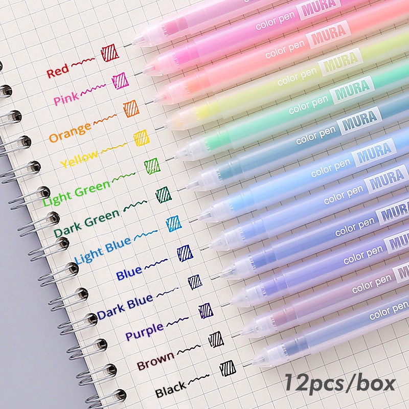 Bộ 12 bút mực gel nhiều màu sắc xinh xắn