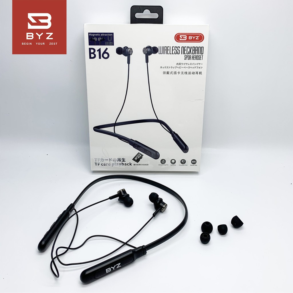 Tai nghe bluetooth thể thao nhét tai BYZ B16 bass căng nghe nhạc rất hay