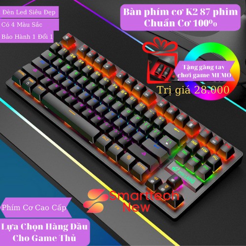 Bàn Phím Máy Tính, Bàn Phím Cơ Gaming K2 PRO Chơi Game Dùng Văn Phòng Đèn Led RGB 10 Chế Độ Khác Nhau