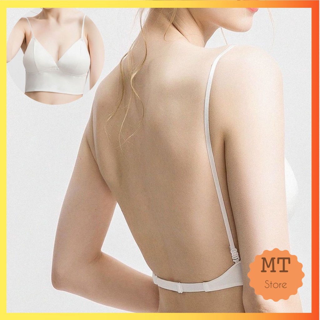Áo ngực nữ dây mảnh khoét lưng xẻ sâu chữ U có gọng mặc áo hở lưng mặc được nhiều kiểu