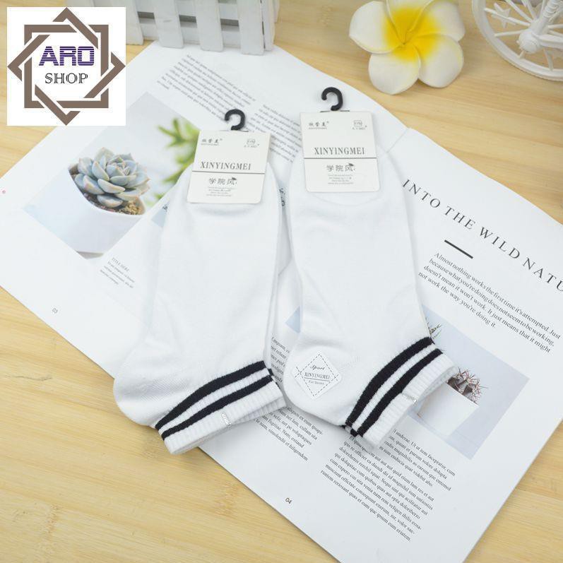 Sét 5 đôi Tất Cổ Ngắn Kẻ Sọc Hàn Quốc co giãn tốt