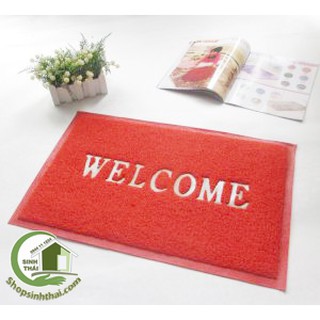 Thảm Lau Chùi Chân Welcome 40x60cm - màu đỏ