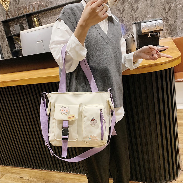 Túi tote vải canvas đeo chéo đeo vai cặp đi học vừa khổ A4 size lớn phong cách hàn quốc dành cho nữ 88STORE - TV009 | BigBuy360 - bigbuy360.vn