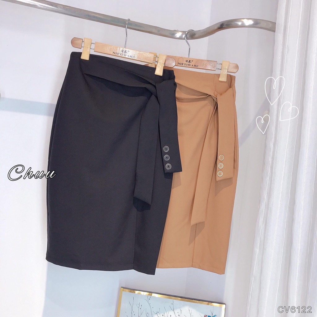 Chân váy bút chì công sở kiểu cột xẻ 1 bên CHUU CV6122