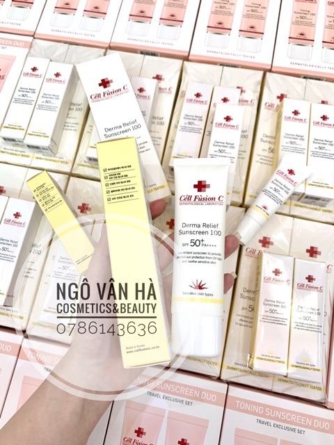 KEM CHỐNG NẮNG CELL FUSION C DERMA RELIEF CREAM SPF 50+, PA++++