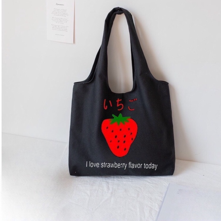 Túi tote Hazin vải canvas nữ đựng vừa laptop cỡ lớn đeo vai đi học đi làm phong cách ulzzang