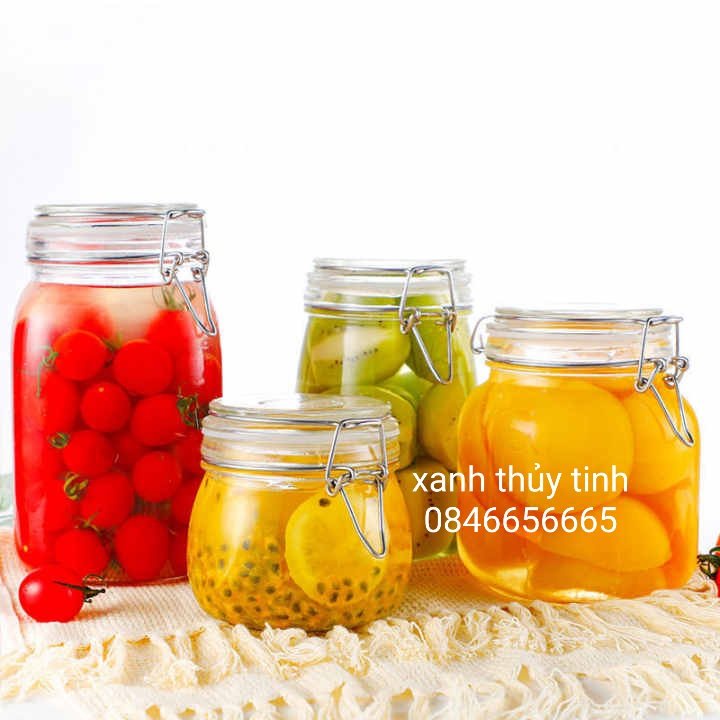Hũ/ lọ thủy tinh nắp cài size to đa dạng dung tích dùng để muối dưa cà, đựng bánh kẹo đồ khô