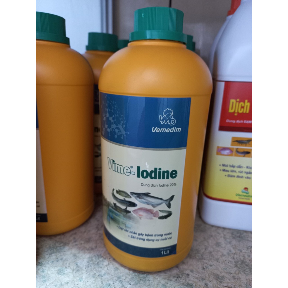 VIME - IODINE  SÁT KHUẨN CHO CÁ, TÔM, ĐỎ THÂN, 1 LÍT