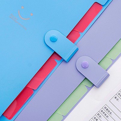 Bìa đựng hồ sơ khổ A4 chia 5 ngăn trang trí họa tiết mặt cười dễ thương | BigBuy360 - bigbuy360.vn
