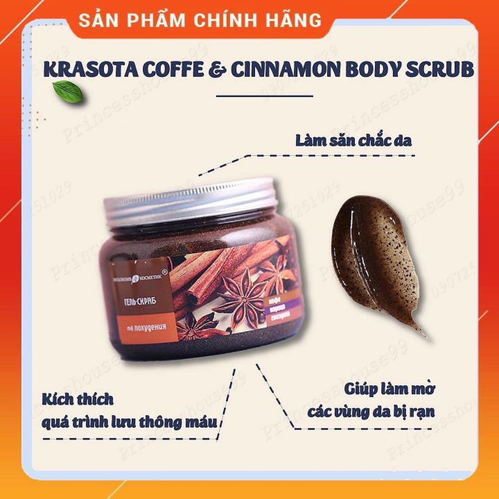 Tẩy da chết body quế hồi và cafe Gel Scrub Coffee Cinnamon Cloves (Chính Hãng)