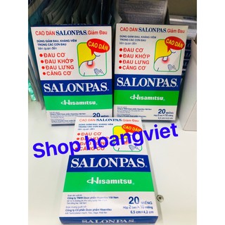 MIẾNG DÁN GIẢM ĐAU SALONPAS HỘP 20 MIẾNG