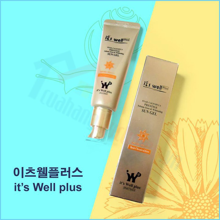 [CHÍNH HÃNG] Kem Chống Nắng Dạng Gel Dưỡng Trắng Da Tinh Chất Ốc Sên Và Calendula It’s Well Plus Tuýp 50Gr Hàn Quốc