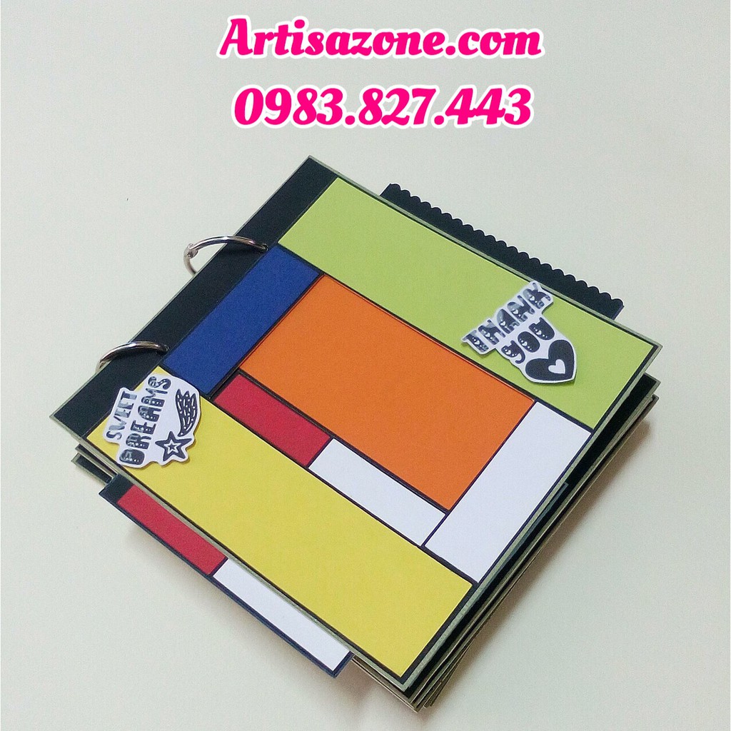 Scrapbook, Album ảnh dán handmade 7 sắc màu (Vui lòng đọc kỹ mô tả sản phẩm)